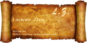 Lackner Zina névjegykártya